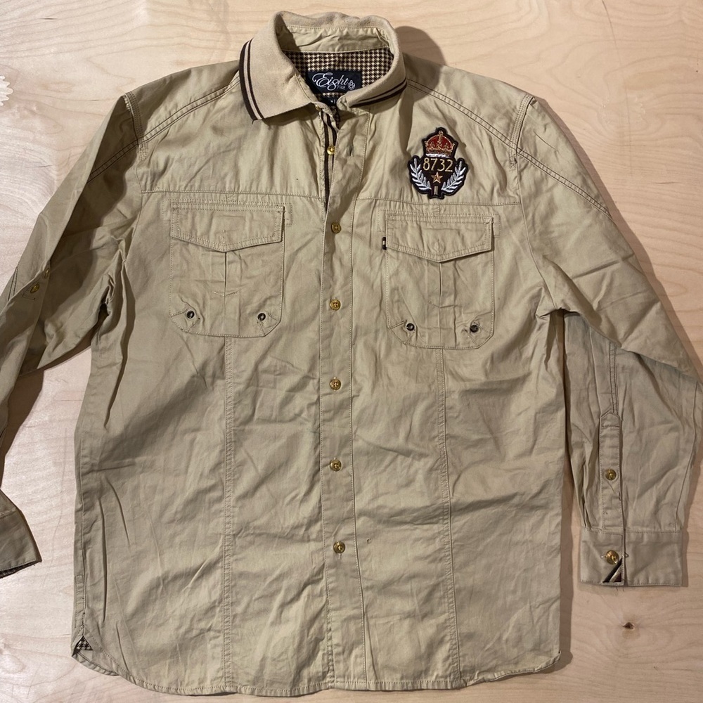 Eight 732 Long Sleeve Button Front Shirt Medium (IK)